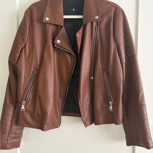 Brown faux Leather Jacket